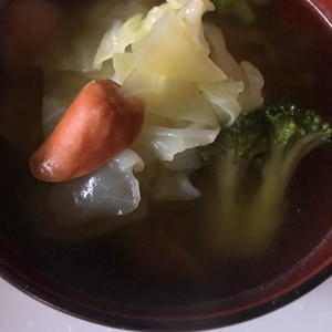 キャベツとブロッコリーの簡単スープ